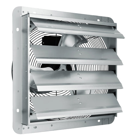 Shutter Exhaust Fan, 406 mm High-speed 1400RPM 1506 CFM, Aluminum Wall Mount Attic Fan with AC-motor, Ventilation and Cooling for Greenhouses, Garages, Sheds, Shops