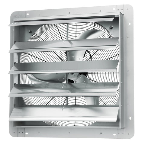 Shutter Exhaust Fan, 610 mm High-speed 1400RPM 2892 CFM, Aluminum Wall Mount Attic Fan with AC-motor, Ventilation and Cooling for Greenhouses, Garages, Sheds, Shops