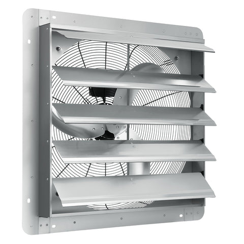 Shutter Exhaust Fan, 610 mm High-speed 1400RPM 2892 CFM, Aluminum Wall Mount Attic Fan with AC-motor, Ventilation and Cooling for Greenhouses, Garages, Sheds, Shops