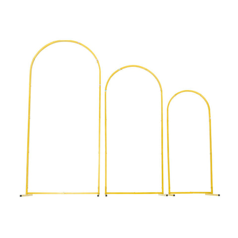 Arch Backdrop Stand, Set of 3, 1.8/1.5/1.2 m, Stable Structure, Easy Assembly, Gold Metal Arch Backdrop Stand for Wedding, Birthday Party, Graduation, Celebration, and Ceremony Decoration