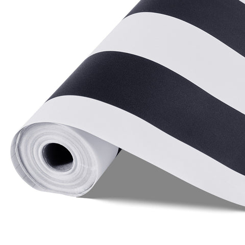 Peel and Stick Wallpaper, 45cm x 15m Contact Paper Black White Modern Geometric Waterpoof Self Adhesive, Easy to Clean Wall Decorative Vinyl Roll for Bedroom Kitchen Office Bathroom