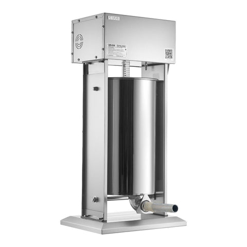 Electric Sausage Stuffer, 55 LBS / 25 L Vertical Meat Stuffer, Stepless Speed Control and Foot Pedal, Stainless Steel Heavy Duty Sausage Filler with 5 Stuffing Tubes, for Commercial & Home Use