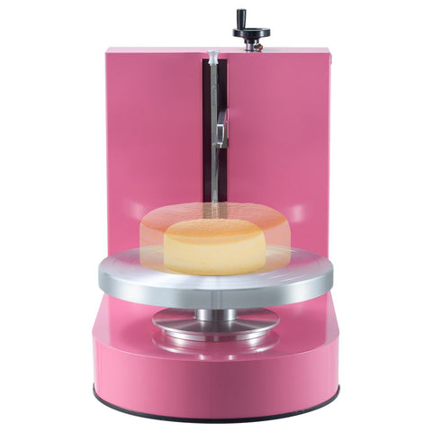 Cake Decorating Machine, Cake Cream Spreading Coating Smearing Machine, Low Noise Cake Frosting Machine, Turntable with Adjustable Scraper, for 4" to 12" Cake, 25-320RPM Rotating Speed, Pink