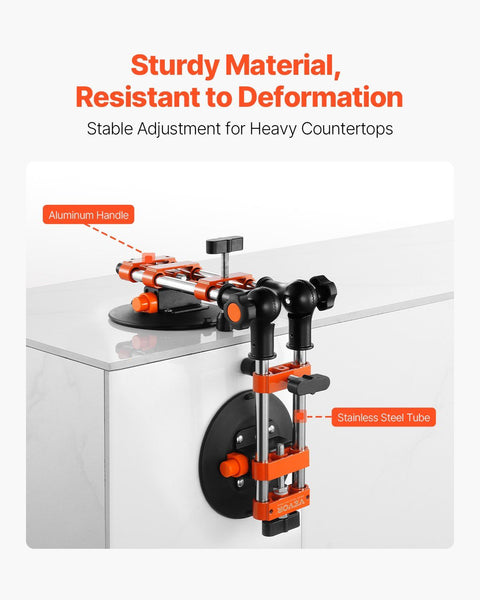 Seamless Seam Setter, 2 Packs Granite Seam Setter with 6 in Vacuum Suction Cups, Seam Joiner for Seam Joining & Leveling, 90°-120° Adjustable, Countertop Installation Tool for Tile Marble Slab