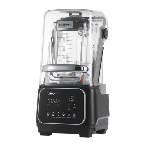 Blender, 2L Professional Countertop Blenders with Shield, 2200W 26000RPM Kitchen Food Processor Combo, Self-Cleaning, Speed Adjustable, 6 Preset Menu for Smoothies, Ice Crushing, Puree, Black