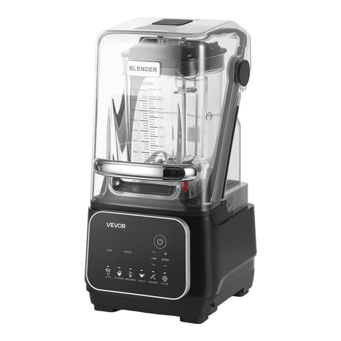 Blender, 2L Professional Countertop Blenders with Shield, 2200W 26000RPM Kitchen Food Processor Combo, Self-Cleaning, Speed Adjustable, 6 Preset Menu for Smoothies, Ice Crushing, Puree, Black
