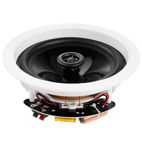 165.1 mm in Ceiling Speakers, 150-Watts, Flush Mount Ceiling & in-Wall Speakers System with 8ΩImpedance 89dB Sensitivity, for Home Kitchen Living Room Bedroom or Covered Outdoor Porches, Single