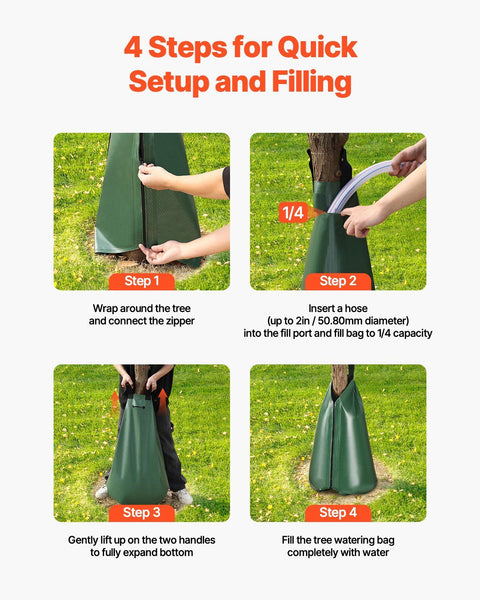 Tree Watering Bag, 12 Packs 20 Gallons Watering Bags for New Trees, 5-9 Hours Slow Release Refillable Tree Drip Irrigation Bags with Zipper, Durable Tree Watering System for Deep Root Targeting