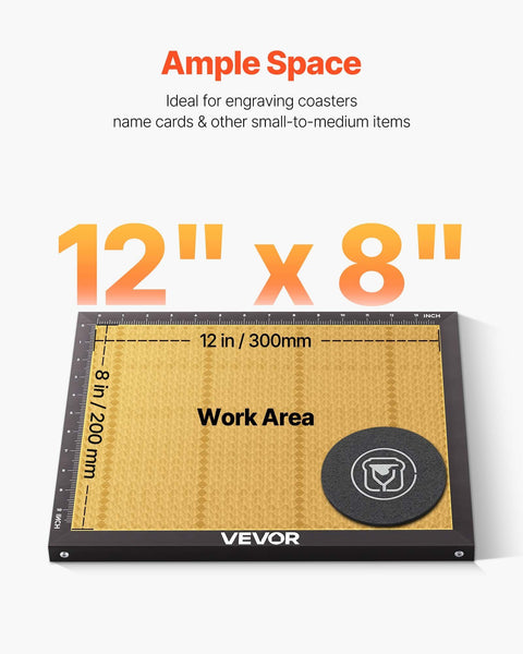45W CO2 Laser Engraver, 300 x 200 mm, Desktop CO2 Laser Engraver Cutter Machine with Rotary Axis, Air Assist, Engraving Machine Compatible with LightBurn CorelDRAW GRBL, for Wood Acrylic Glass