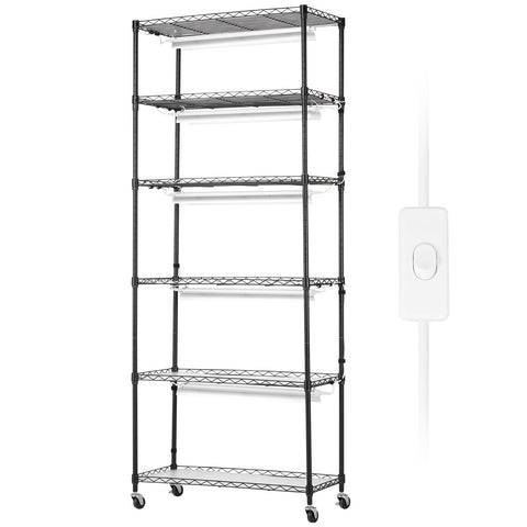 DIY Plant Stand with Grow Lights 6 Tiers 192W 70.9" Tall Plant Grow Shelf