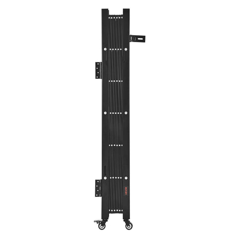Single Folding Security Gate, Lockable Scissor Gate with 360 degree Swivel Casters, Outdoor Barricade Steel Retractable Gates, for Entry Security, Garage, Warehouse & Pool, 1700 x 1310 mm (W x H)
