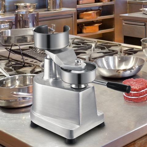 Commercial Burger Patty Maker, 100mm Hamburger Beef Patty Maker, Heavy Duty Food-Grade Stainless Steel Bowl Burger Press Machine, Kitchen Meat Forming Processor with 1000 Pcs Patty Papers