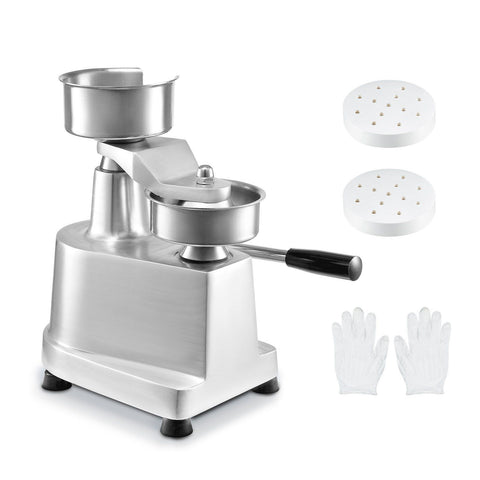 Commercial Burger Patty Maker, 100mm Hamburger Beef Patty Maker, Heavy Duty Food-Grade Stainless Steel Bowl Burger Press Machine, Kitchen Meat Forming Processor with 1000 Pcs Patty Papers