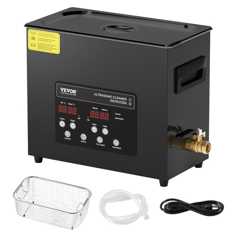 VEVOR 6L Ultra Sonic Cleaner, 180W Digital Ultrasonic Cleaning Machine with Gentle Mode & Upgraded Degassing, 40kHz Industrial Ultrasound Cleaner with Heater & Timer for Retainer, Jewelry, Tools
