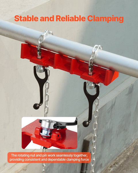 Pipe Welding Vise, 1/2 to 8-inch Pipe Welding Clamp with Dual Chains & Crank Handles, Heavy-Duty Cast Iron Welding Vise for a Variety of Pipes