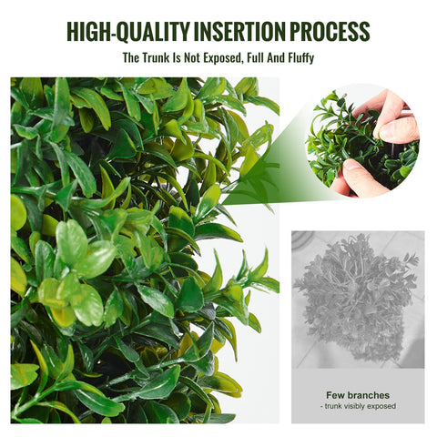 2 Pack 91.4cm Artificial Boxwood Topiary Tree Faux Plant UV Decor In/Outdoor