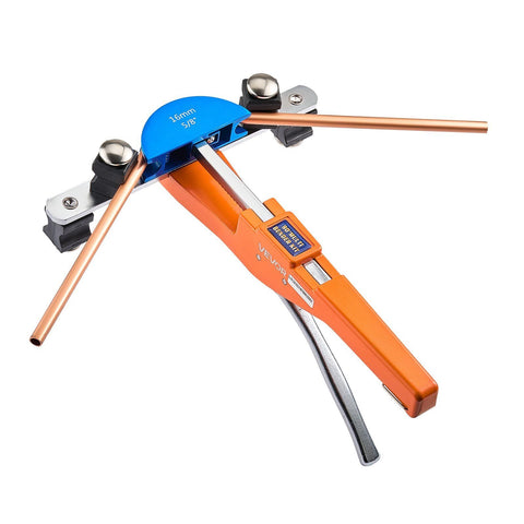 Tubing Bender Kit, 6 mm to 22 mm, Compact Ratcheting Tube Pipe Bender, Ratchet Hand Bending Tool, with 7 Color Aluminium Alloy Dies, HVAC Tools, for Copper HVAC Air Conditioning Refrigeration