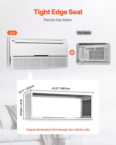 VEVOR Air Conditioner Wall Sleeve 42 in Universal Through the Wall AC Sleeve