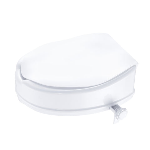 VEVOR Raised Toilet Seat, 100 mm Height Raised, 136 kg Weight Capacity, Universal Toilet Seat Riser, Screw Rod Locking, with Toilet Seat, for Elderly, Handicap, Patient, Pregnant, Medical