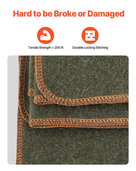 Wool Camping Blanket, Large Warm Stadium Blanket, Waterproof & Windproof, Flame Retardant, Great for Outdoors, Picnics, Hiking, Sports Events, Travel, 1.62 m x 2.23 m (80% Wool), Army Green