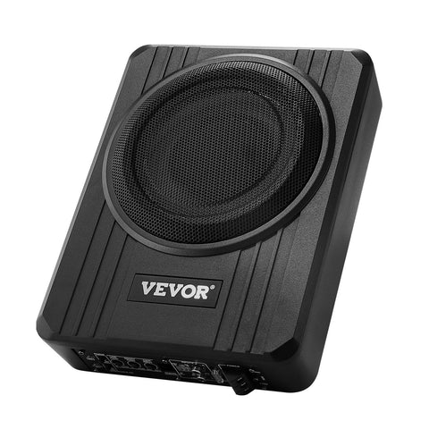 8" 400W Underseat Car Subwoofer, Slim Powered Car Subwoofers Under the Seat, Low Profile Audio Sub Built-in Amplifier, High/Low Level Input & Volume Controller for SUVs, Car, Truck, RV