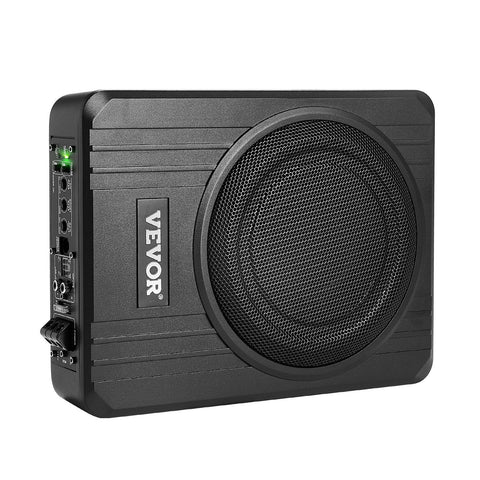 8" 400W Underseat Car Subwoofer, Slim Powered Car Subwoofers Under the Seat, Low Profile Audio Sub Built-in Amplifier, High/Low Level Input & Volume Controller for SUVs, Car, Truck, RV