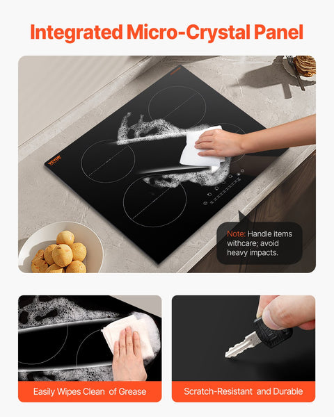 VEVOR 6000W 4 Burner Induction Cooktop Electric Countertop Burner Touch Control