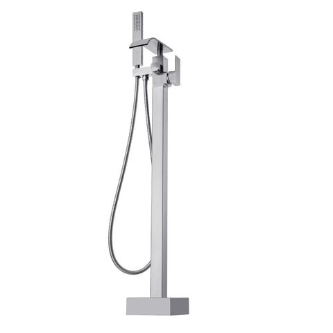 VEVOR Freestanding Bathtub Faucet, Floor Mount, Freestanding Tub Filler, Shower Mixer Taps, Two Water Modes, Swivel Spout, for Bathing & Showering Pet Bathing Cleaning Drains Toilet Flushing