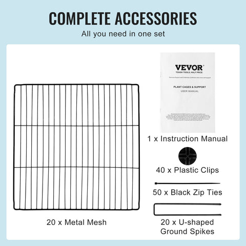 5 Pack Plant Protector from Animals, 390 mm x 390 mm Chicken Wire Plant Protector, Plant Cages for Outdoor Plants, Flowers & Vegetables, Keeps Bunny Chicken Squirrels Out, 20pcs Metal Mesh