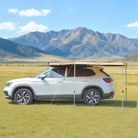 270 Degree Awning, 4.9 ㎡ Driver Side Vehicle Awning, Waterproof UV50+ Car Side Awnings with Carry Bag, All-Weather Free-Standing Overland Awnings Car Shelter for SUV Van Truck Camping