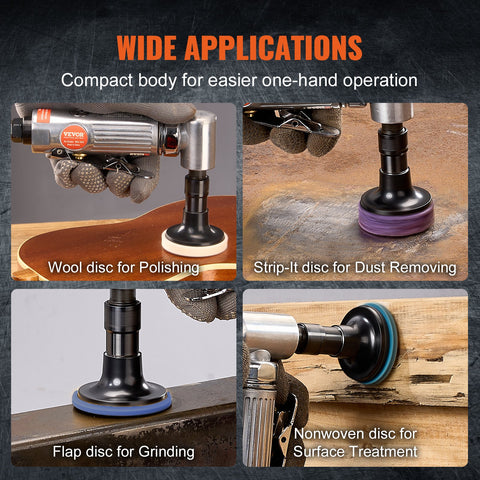 Air Angle Die Grinder, 1/4" Right Angle Die Grinder (20000RPM), Heavy Duty 90-Degree Angled Air Powered, 24PCS Discs for Grinding, Polishing, Deburring, Rust Removal