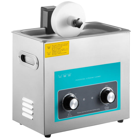 Ultrasonic Vinyl Record Cleaner 6L 40kHz Vinyl Ultrasonic Cleaning Machine Knob Control Record Ultrasonic Cleaner 8 Records Vinyl Sonic Cleaner Stainless Steel Tank with Mechanical Heater & Time