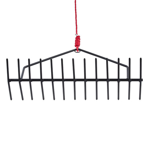 24 in Aquatic Weed Rake, 8.7 in Double Sided Lake Weed Rake, Pond Weeds Cutter with 30ft Rope, Tie Hole, No Assembly Required, Lightweight Muck Lilypad Clearing Tool for Pond, Lake, Rivulet