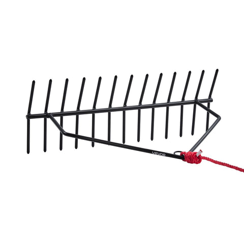 24 in Aquatic Weed Rake, 8.7 in Double Sided Lake Weed Rake, Pond Weeds Cutter with 30ft Rope, Tie Hole, No Assembly Required, Lightweight Muck Lilypad Clearing Tool for Pond, Lake, Rivulet