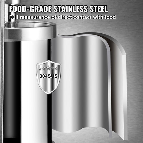 VEVOR Sausage Stuffer 5LBS/3L Capacity Homemade Sausage Maker Stainless Steel