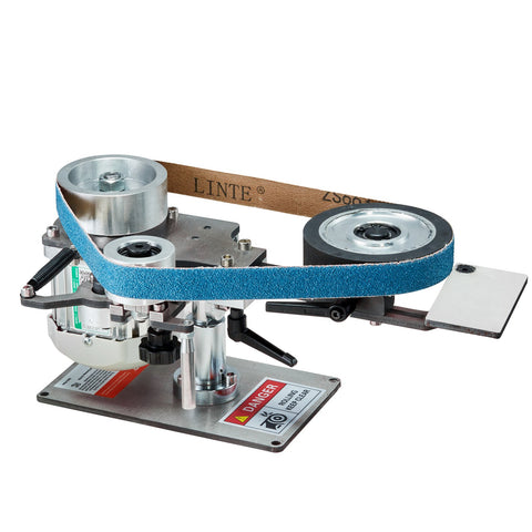 Belt Grinder Sander, 30 x 1-Inch Variable Speed Belt Polisher with VFD, 550W Polishing Grinding Machine with 2 Grinding Moulds & 3PCS Sanding Belts for Metalworking, Knife Making