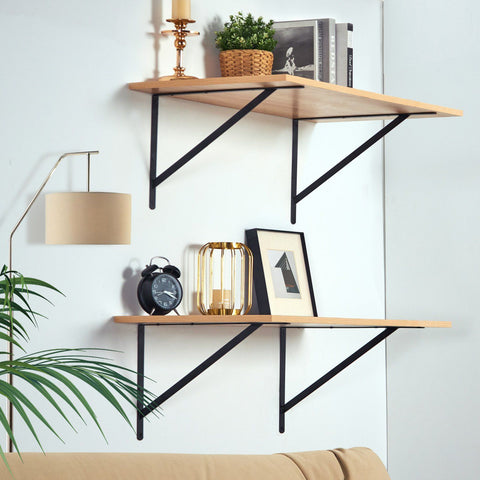 Shelf Bracket, 46 x 30.5 cm 12 Pcs, Heavy Duty Floating Shelf Brackets, Brackets for Shelves, 3mm Thick Matte Black Triangle Shelf Bracket,Steel Shelving Brackets with 72.6 kg Load Capacity