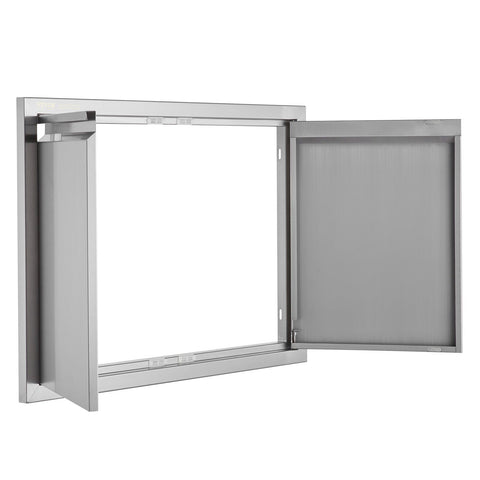 BBQ Access Door, 762x532 mm Double Outdoor Kitchen Door, Stainless Steel Flush Mount Door, Wall Vertical Door with Recessed Handles , for BBQ Island, Grilling Station, Outside Cabinet