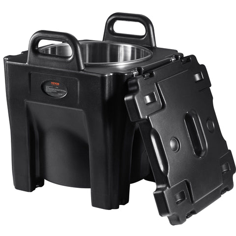 Insulated Food Carrier, 30L Capacity, Stackable Catering Hot Box with Stainless Steel Barrel, Top Load LLDPE Food Warmer with Integral Handles Buckles Stationary Base, for Restaurant Canteen, B