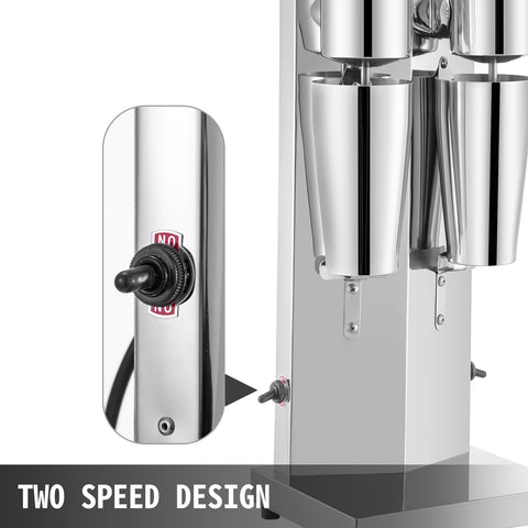 Vevor Commercial Milkshake Maker Machine Double Heads Thickshake Frother Stainless