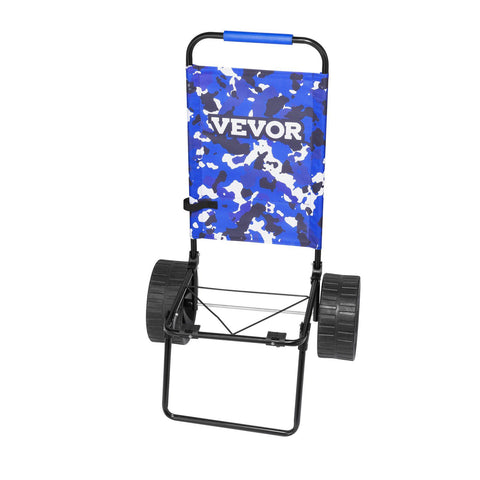Beach Dolly with Big Wheels for Sand, 15.4" x 15.7" Cargo Deck, w/ 10" PE Solid Wheels, 69LBS Loading Capacity Folding Sand Cart, Heavy Duty Cart for Picnic, Camping, Fishing, Beach, Gardening