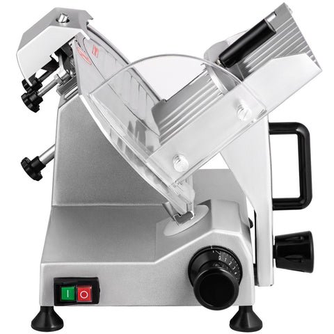 VEVOR Commercial Meat Slicer, 200W Electric Deli Food Slicer, 350-400RPM Meat Slicer with 8" Carbon Steel Blade, 0 - 0.47 inch Adjustable Thickness Electric Meat Slicer for Home and Commercial Use