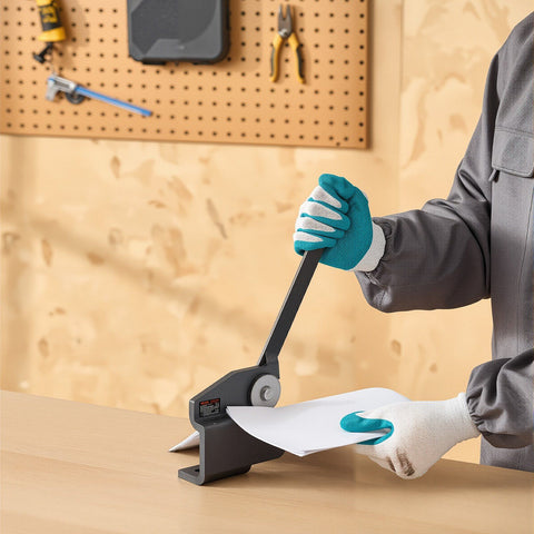 Sheet Metal Shear, Throatless Rotary Hand Shear, 16 Gauge Mild Steel Sheet Cutter with 1.5 mm Capacity, with Solid Construction, Mounting Type, for Cutting Steel, Copper, Rebar, and Aluminum