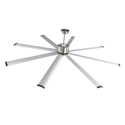 213 cm Ceiling Fan No Light, 6-Speed Remote Control, Aluminum 8-Blade, Reversible DC Motor, Modern Low Profile Flush Mount Fan for Bedroom, Living Room, Patio, Indoor/Outdoor, Brushed Nickel