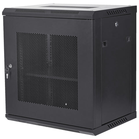 12U Wall Mount Network Server Cabinet, 15.5'' Deep, Server Rack Cabinet Enclosure, 200 lbs Max. Ground-mounted Load Capacity, with Locking Door Side Panels, for IT Equipment, A/V Devices