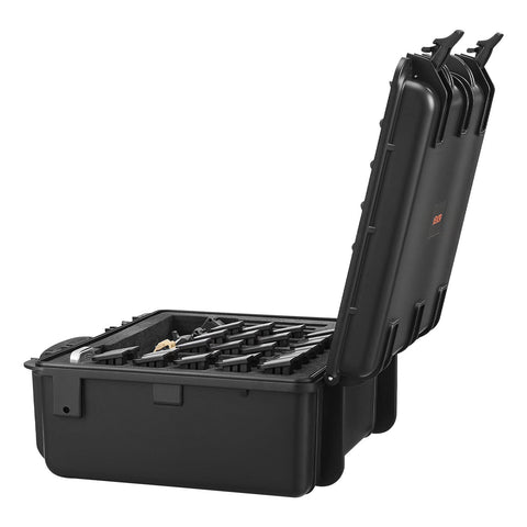 Hard Pistol Case, Heavy Duty Hard Gun Case with XPE Foam Lining, Waterproof Pistol Storage Box with Customizable Interior & Handle for Gun, Lenses, Camera, Gear, TSA Compliant, 475x415x215 mm