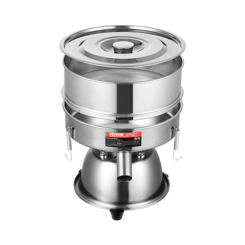 VEVOR Automatic Electric Vibrating Sieve, Stainless Steel Sifter Shaker Machine with 10+60 Mesh, 45W Automatic Powder Sifter Machine Countertop, Electric Sieve Shaker for Flour Powers, Mungbean, Rice