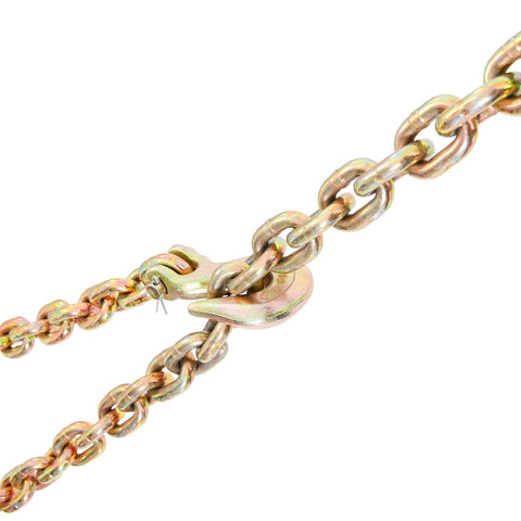 Transport Binder Chain, 3220 kg Working Load Limit, 3/8''x20' G80 Tow Chain Tie Down with Grab Hooks, DOT Certified, Galvanized Coating Manganese Steel for Dock Factory Construction Site, 2 Pack
