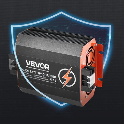 12V 40A DC to DC Battery Charger, 500W, On-Board Battery Charger for Lead-Acid, Lithium, AGM, GEL, and Flooded Batteries, Smart Multi-Stage Charging, for RVs, Commercial Vehicles, Boats, Yachts