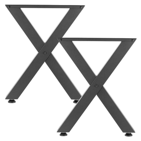 Table Legs, 750 x 600 mm (H x W) Steel Furniture Legs, Modular Design, Easy Assembly, 1000 kg Max Load Heavy Duty, for Home Office Desk, Coffee Dinner Bar Tables, Workbench,2 PCS, X Frame, Black